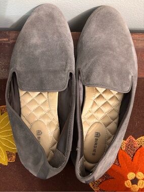 Birdies Gray Suede Flats